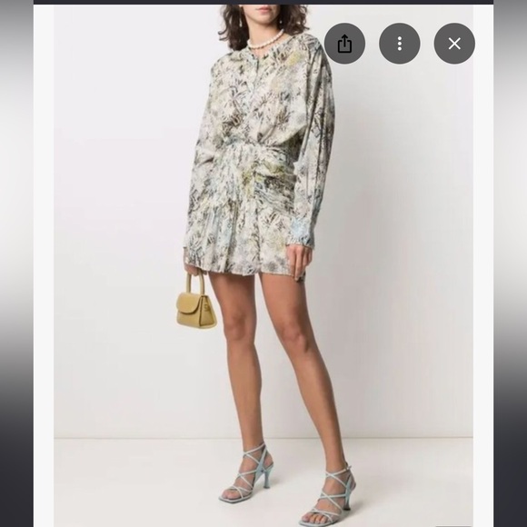 IRO Dresses & Skirts - IRO Deniz Printed Long Sleeve Shirt Dress Green Multicolor NWT